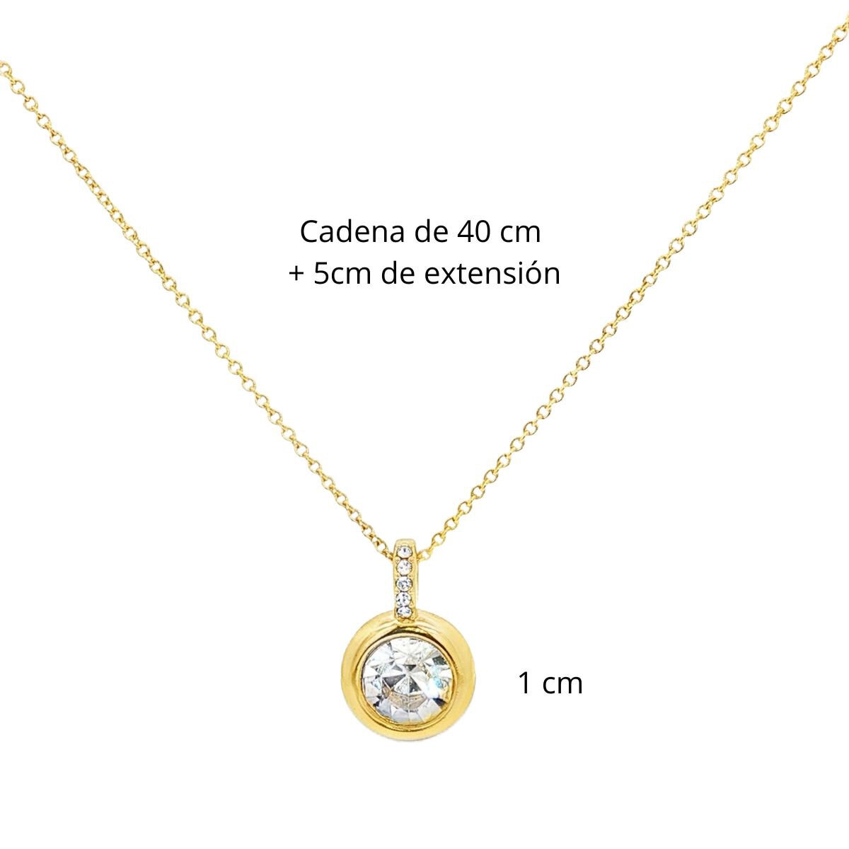 Mayfer, Juego Dorado de Collar y Aretes, con Cristal Austríaco