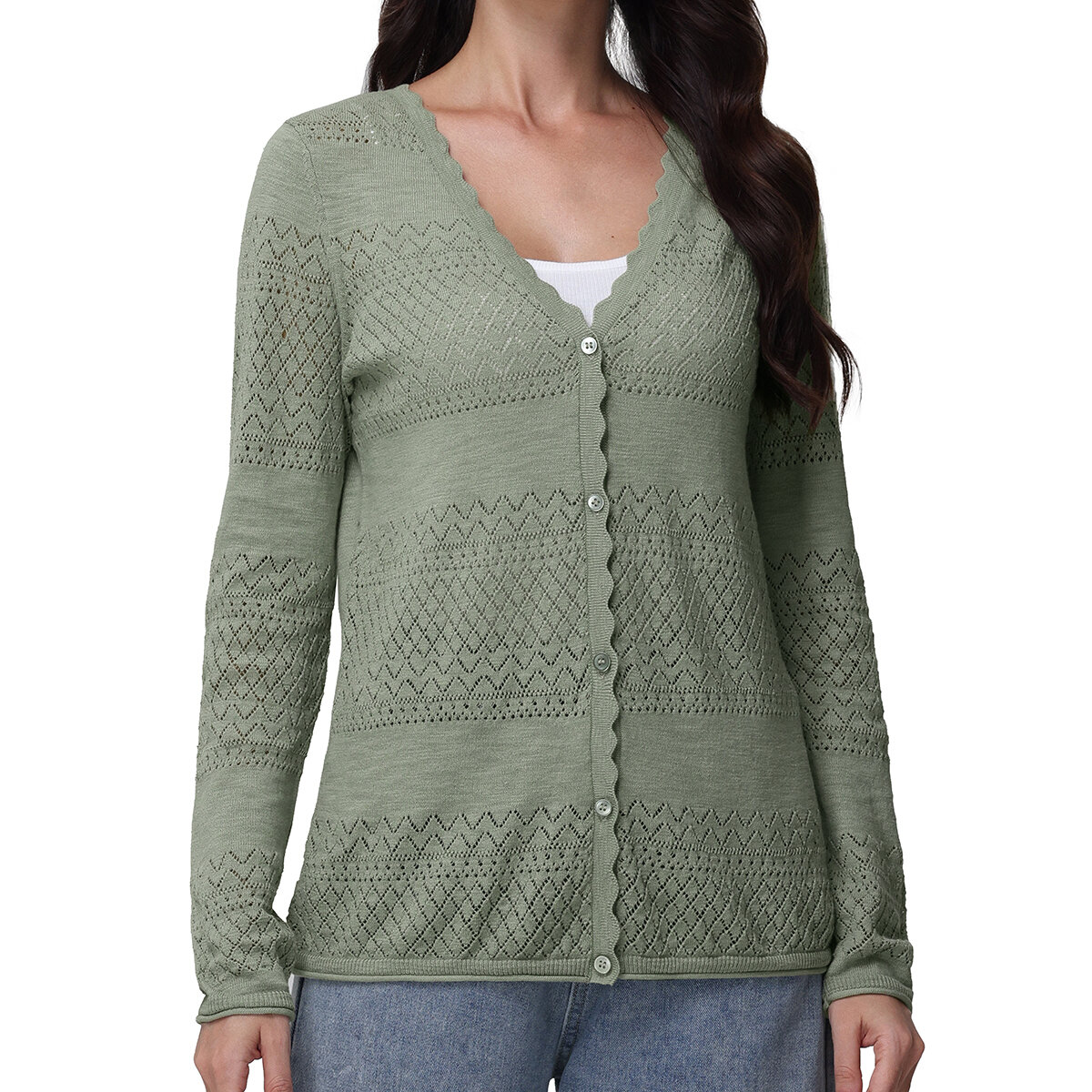 Frye Suéter para Dama Verde Extra Chica