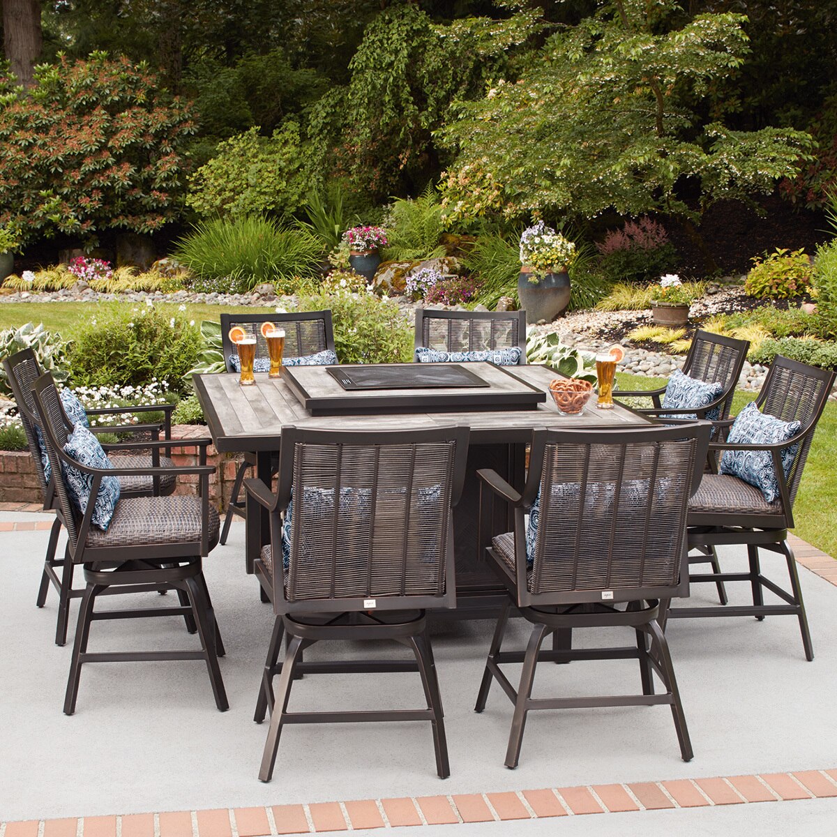 Paris juego de comedor alto de 9 piezas con calefactor | Costco Mexico