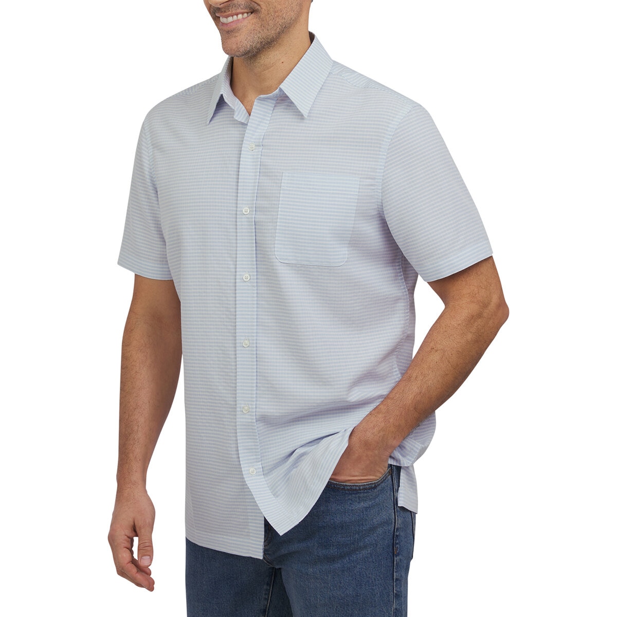 Lands End Camisa para Caballero Azul Mediana Lands End Camisa para Caballero Azul Mediana