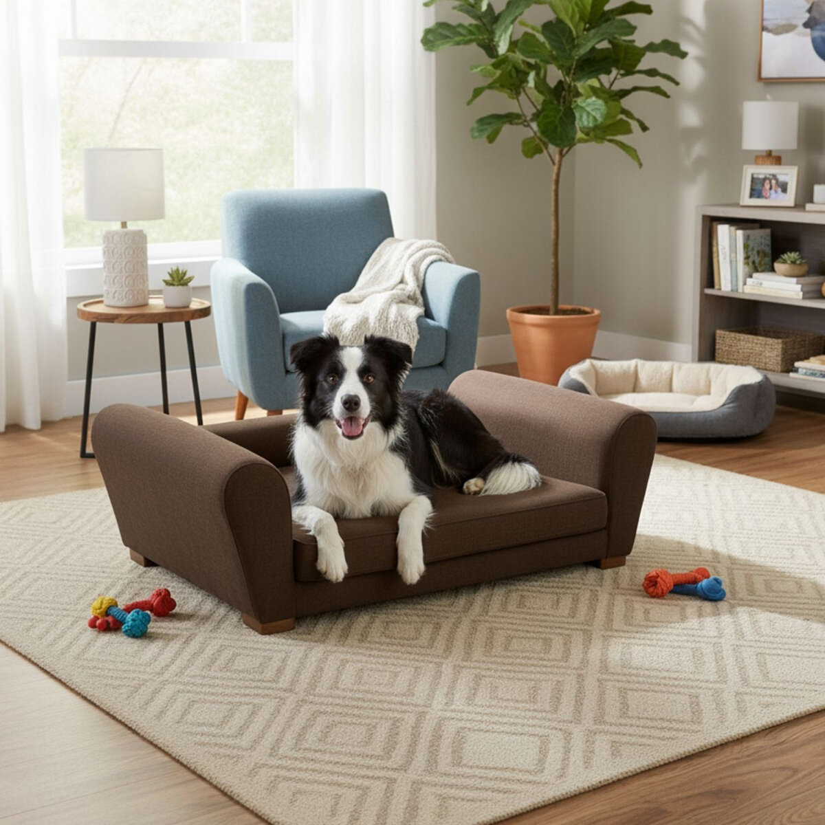 Maypet, Sillón/Cama Tamaño Mediana, Estilo Minimalista para Mascota, Color Café o Color Verde