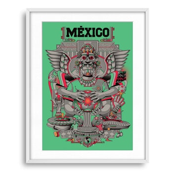 Black is Color, Ilustración con Marco, México Reta del Mundo, Verde y/o Rojo Black is Color, Ilustración con Marco, México Reta del Mundo, Verde y/o Rojo
