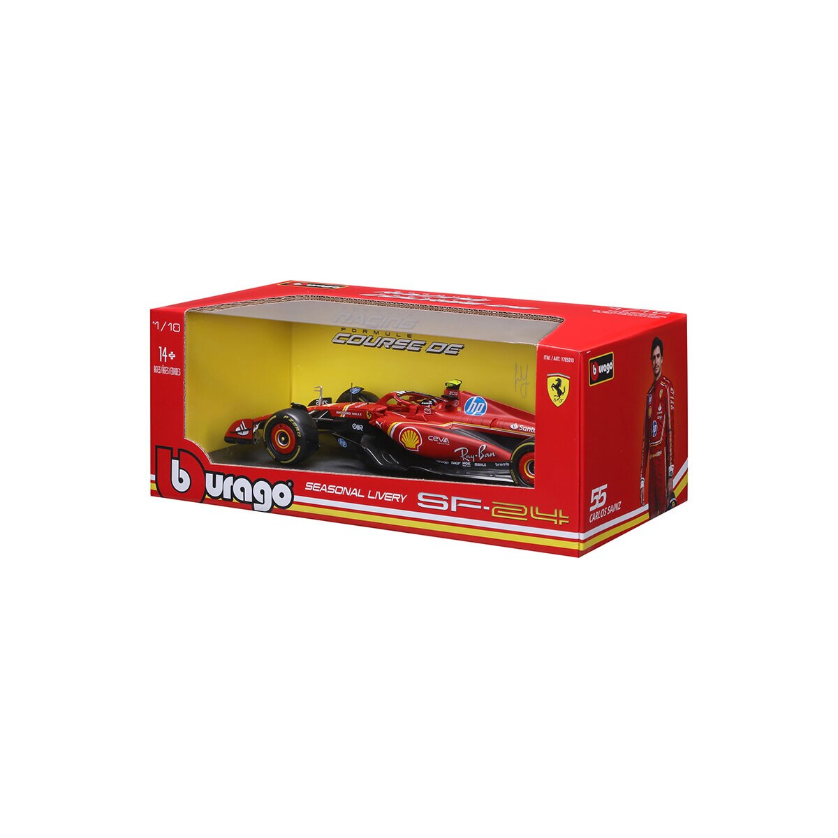 Bburago Auto F1 de Colección Escala 1:18, Ferrari #55 Season