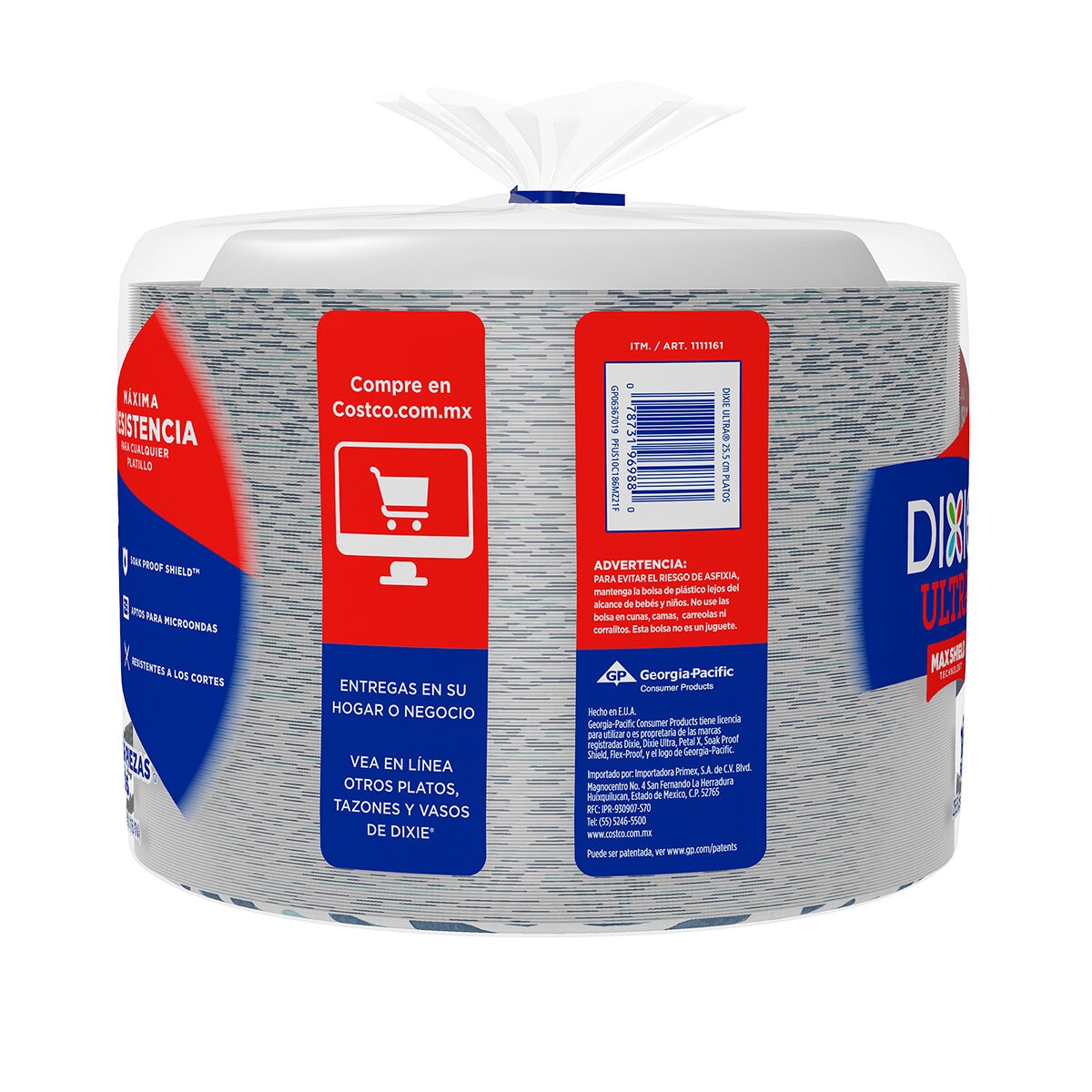 Dixie Ultra Platos de Papel 186 pzas de 25.5 cm