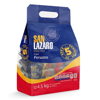 San Lazaro Frijol Peruano 5 pzas de 900 g