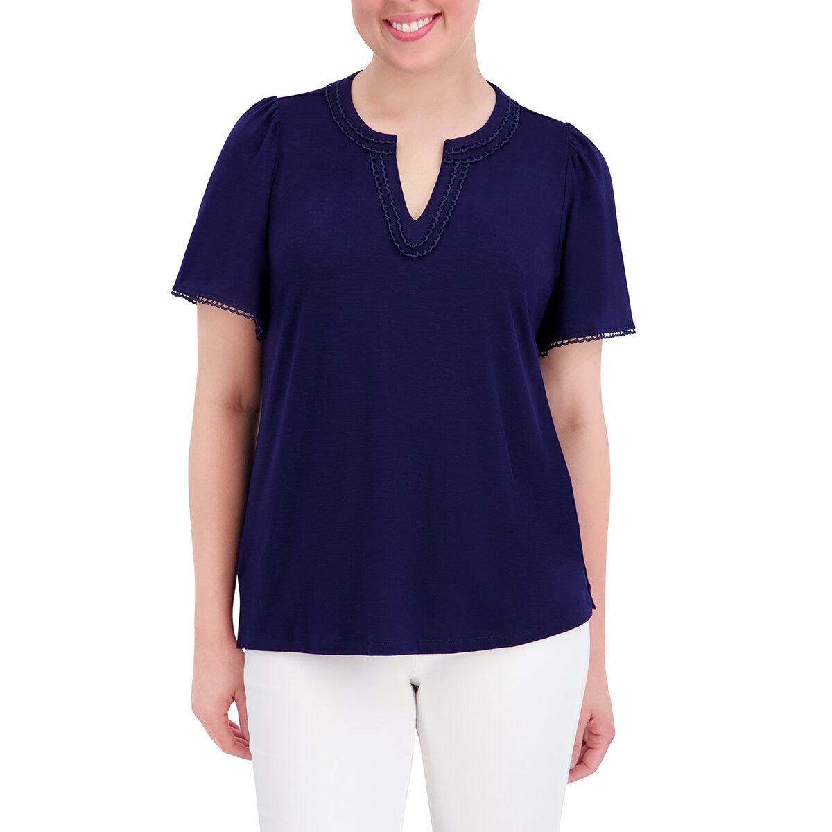 Jones NY Signature Blusa para Dama Azul EE Grande