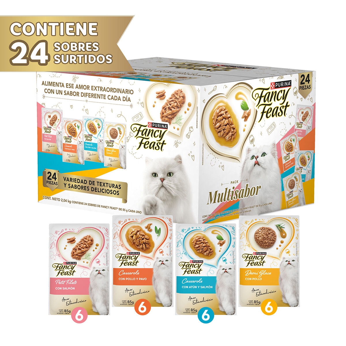 Fancy Feast Alimento Húmedo para Gato 24 pzas de 85 g Fancy Feast Alimento Húmedo para Gato 24 pzas de 85 g