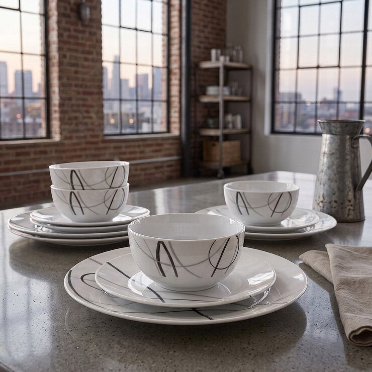 Studio Nova, Vajilla de Porcelana de 12 piezas Studio Nova, Vajilla de Porcelana de 12 piezas