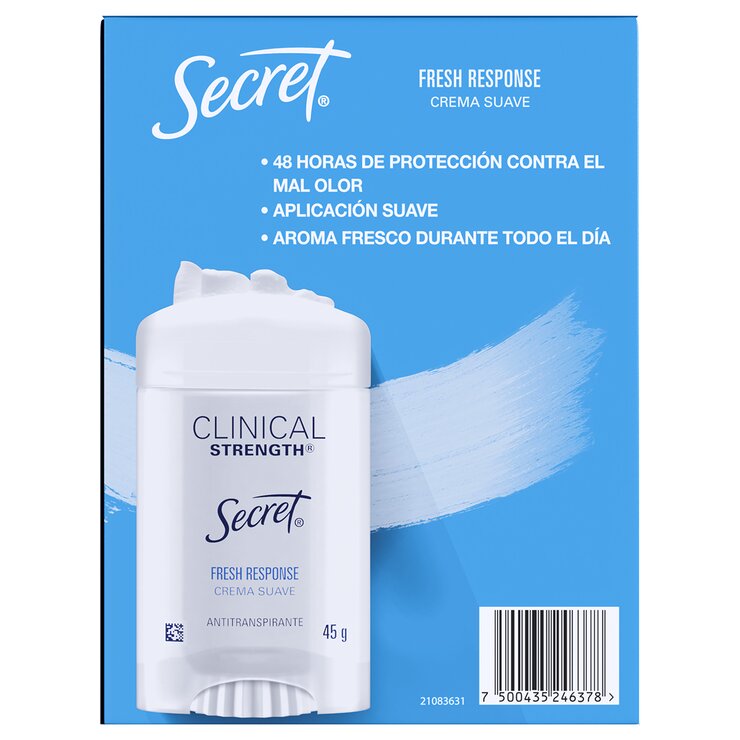 Secret Antitranspirante en crema Clinical Strength 4 piezas de 45 g