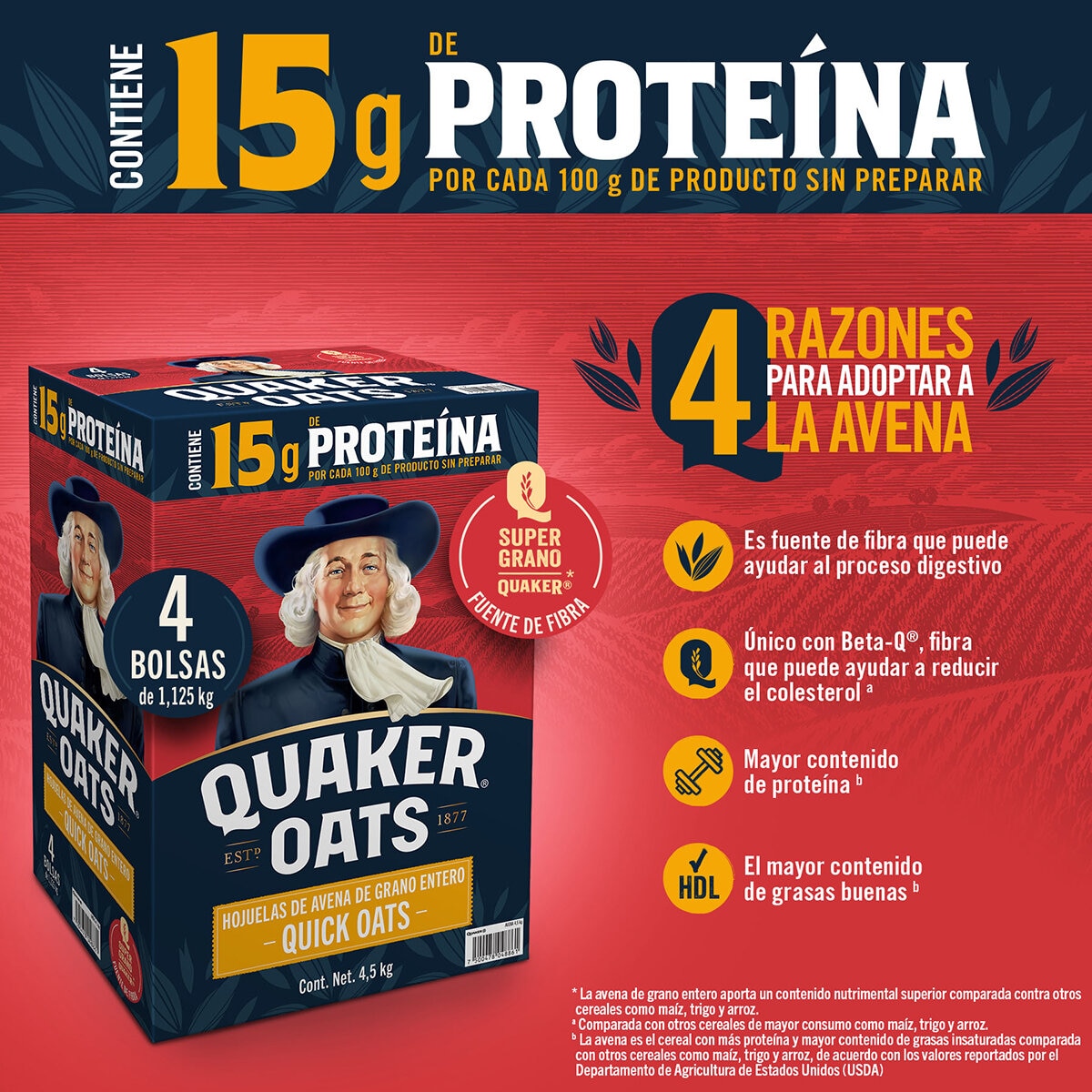 Quaker Avena 4.5 Kg