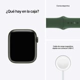 Apple Watch S7 (GPS) Caja de aluminio verde 45mm con correa deportiva verde trébol 