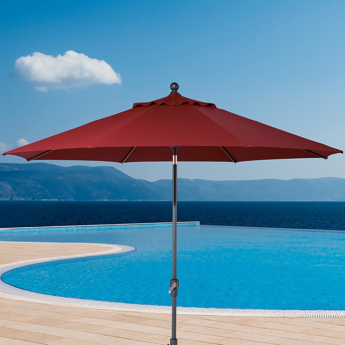 Sombrilla de Patio ProShade de 3m Autoinclinable Color Rojo Costco México