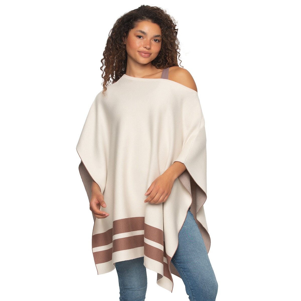 Black Bow Suéter Poncho para Dama Cafe Unitalla Costco