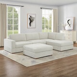 Thomasville, Seccional de Tela de 3 Piezas con Otomano