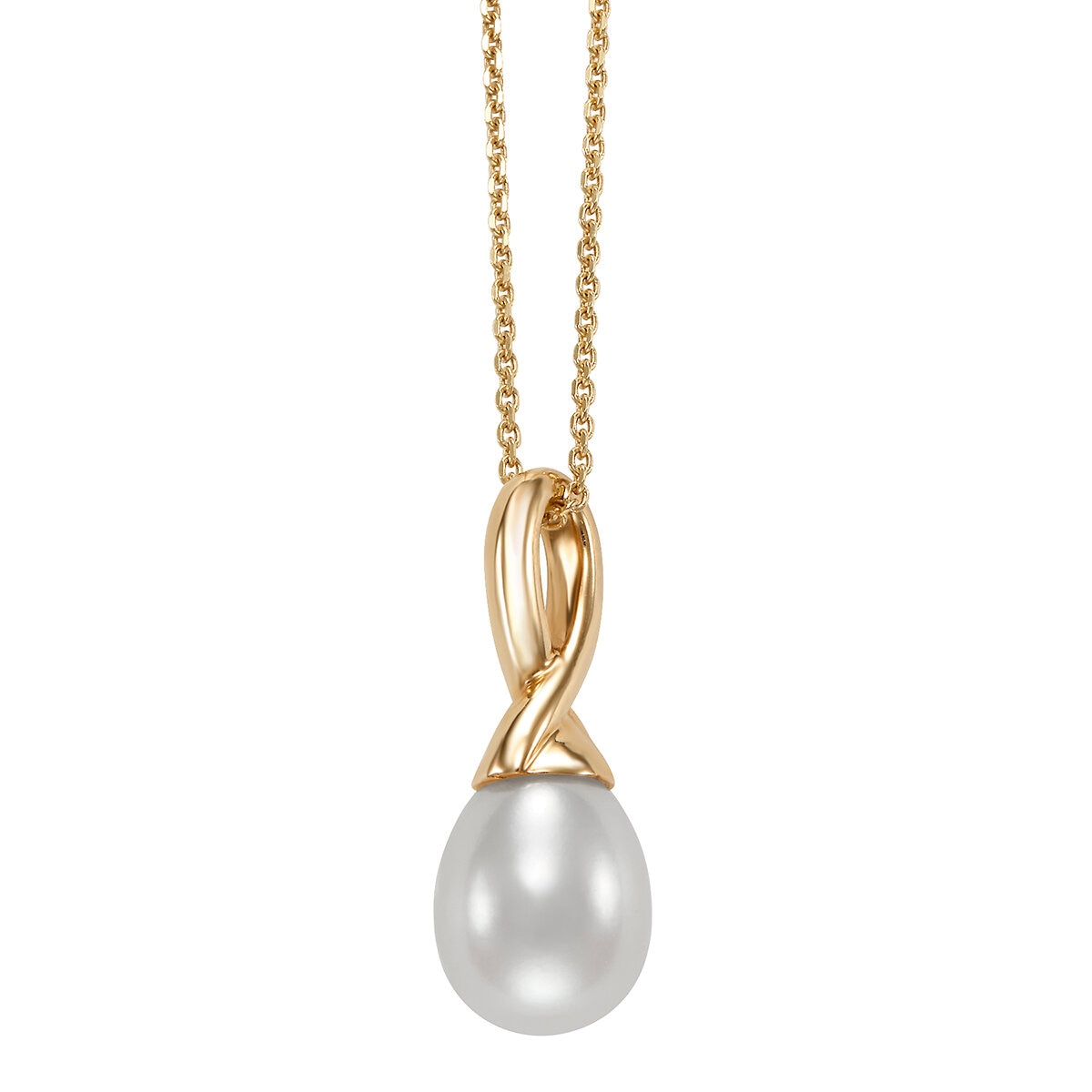 Dije de Perla Cultivada, 9-10mm, Oro Amarillo de 14K