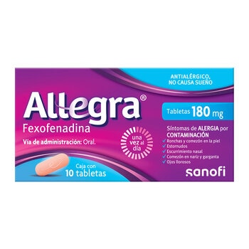 Allegra Tabletas 180mg 2 Cajas de 10 Tabletas c/u