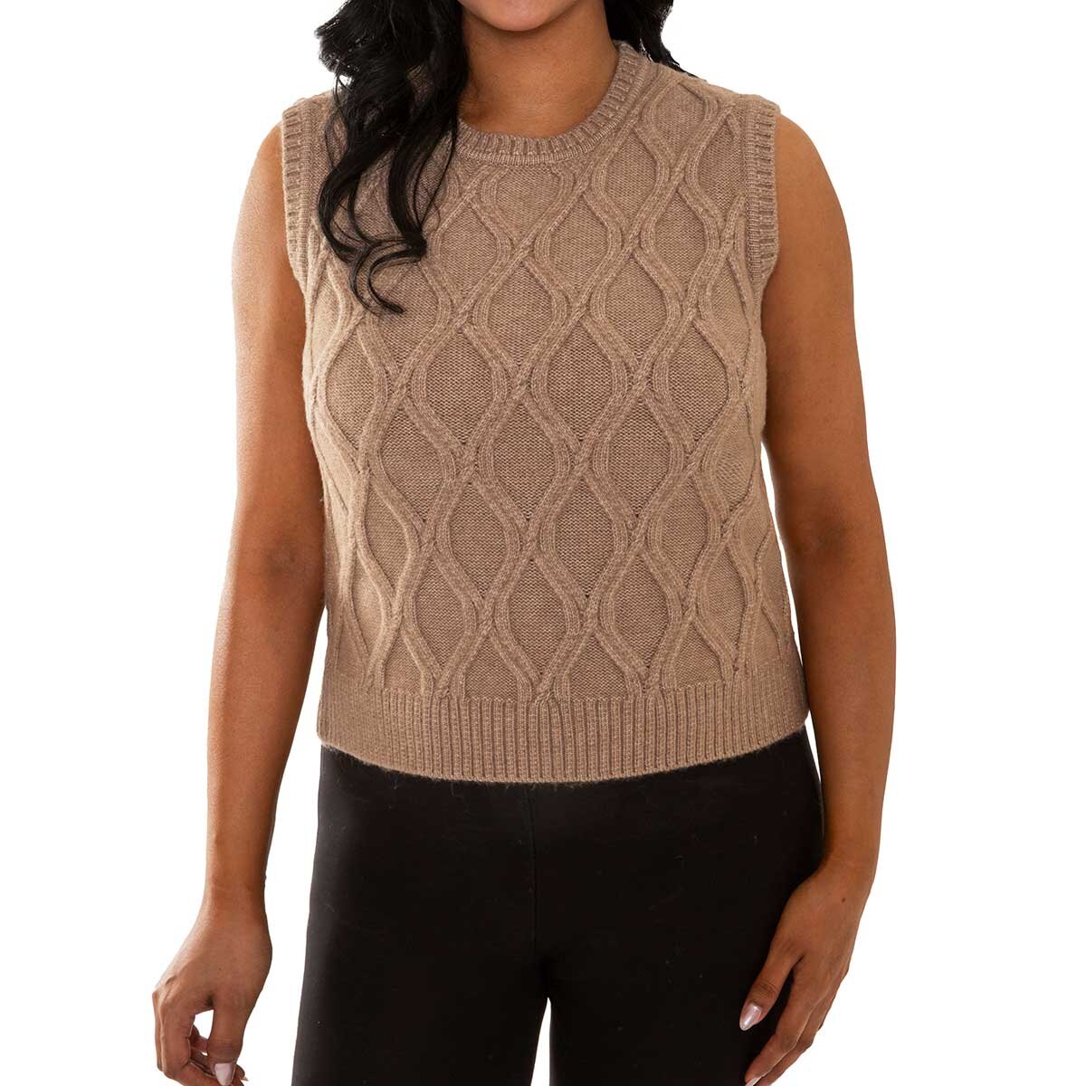 Mario Serrani Italy Chaleco de punto para Dama Café Chica