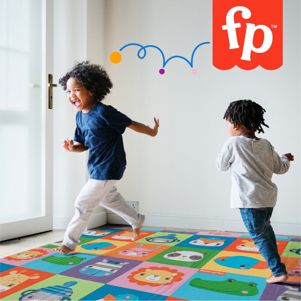 Fisher Price, Tapete de Juego Portátil de Doble Vista Zoológico Feliz