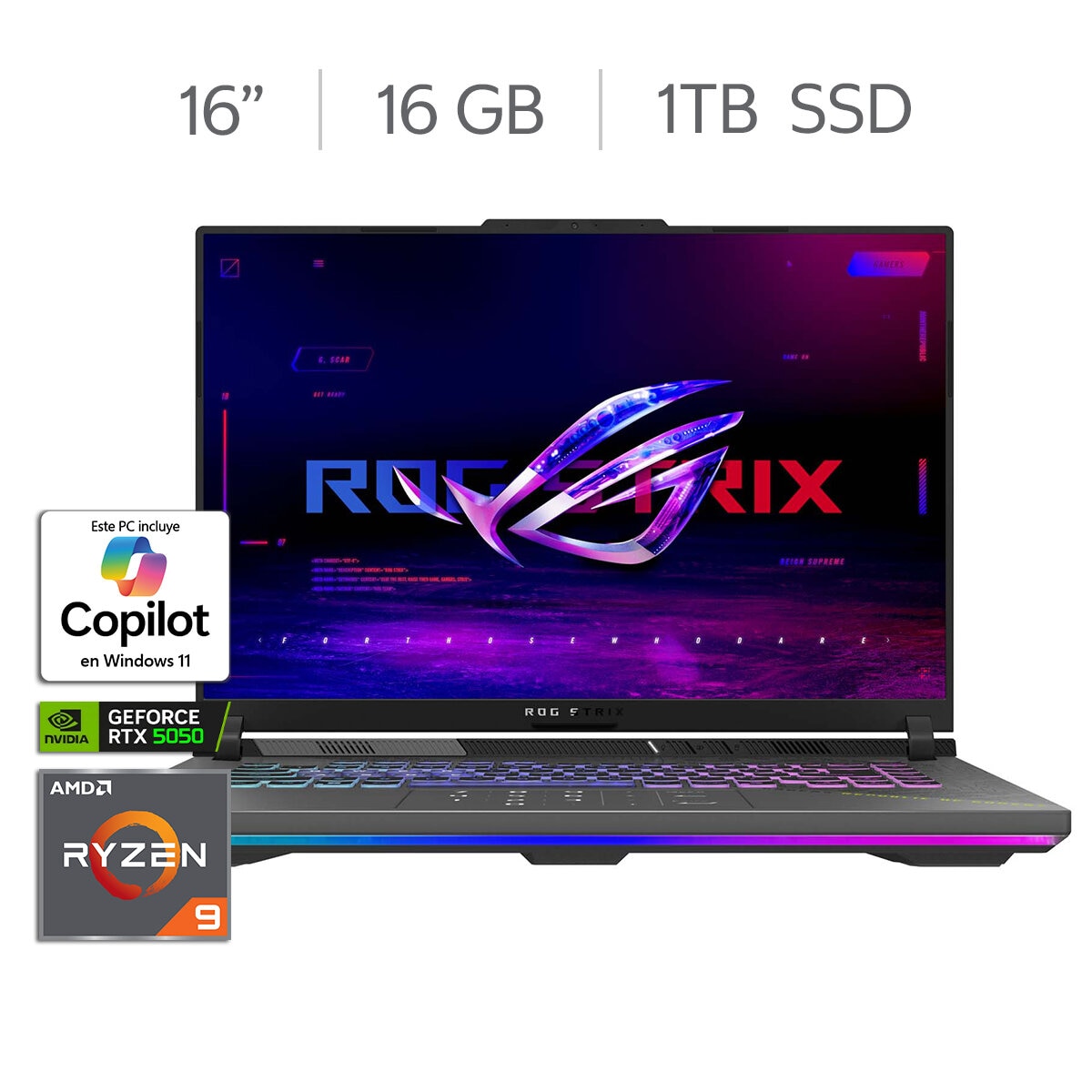 ASUS ROG Strix G16 Laptop 16" Full HD+ AMD Ryzen 9 16GB 1TB SSD