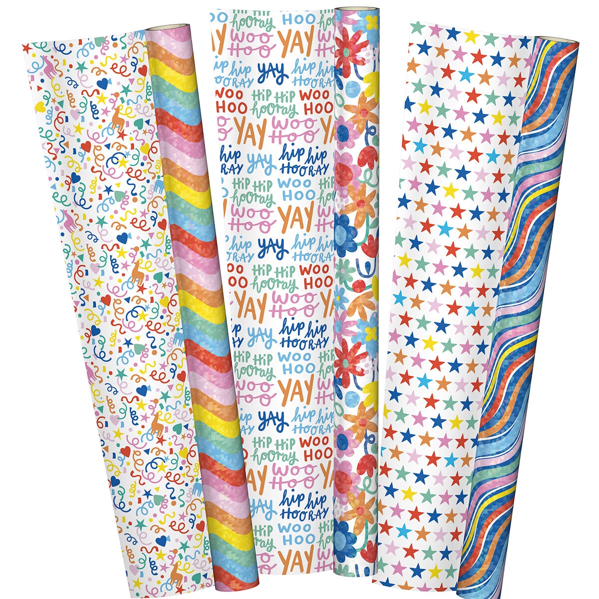 KS Papel Para Envolver Doble vista Primavera, Estrellas de Colores