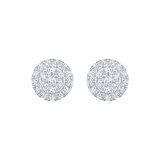 Aretes de Diamantes, 0.30ctw, Corte Redondo, Oro Blanco de 14Kt
