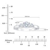 Anillo, Diamantes, 0.60ctw, Oro Blanco 14K