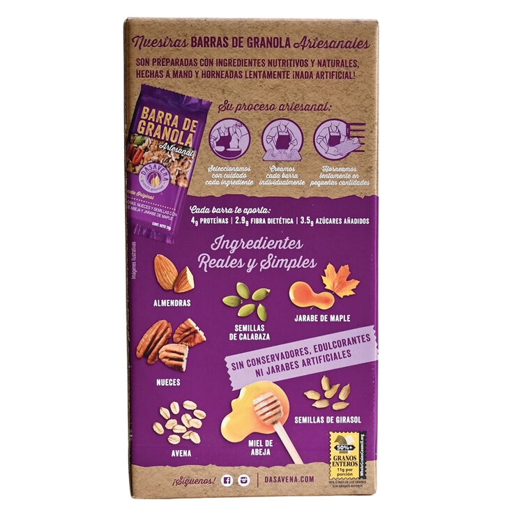 Dasavena Barras de Granola Crujientes 20 pzas de 35 g