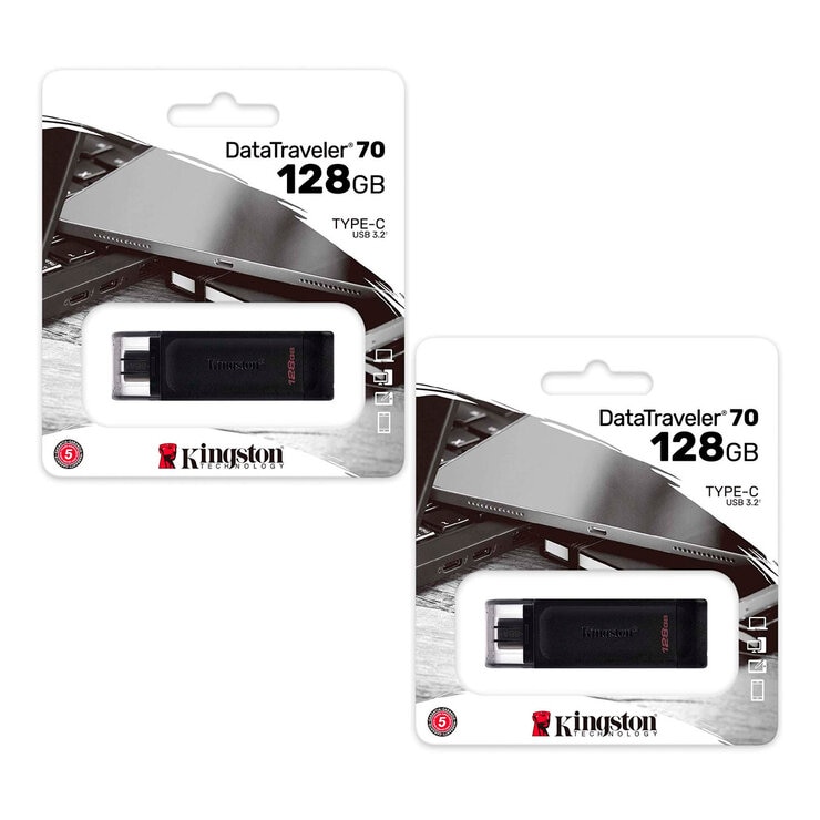 Kingston, Kit de 2 Memorias USB-C DT70 de 128GB