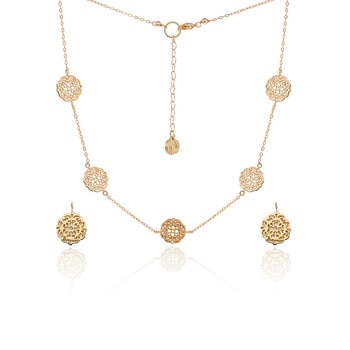 Mayfer, juego de Aretes y Collar Decorado con Mandalas, Aleación de Metal