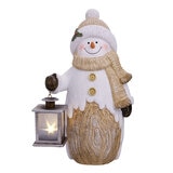 Figura Navideña con Linterna LED, Muñeco de Nieve