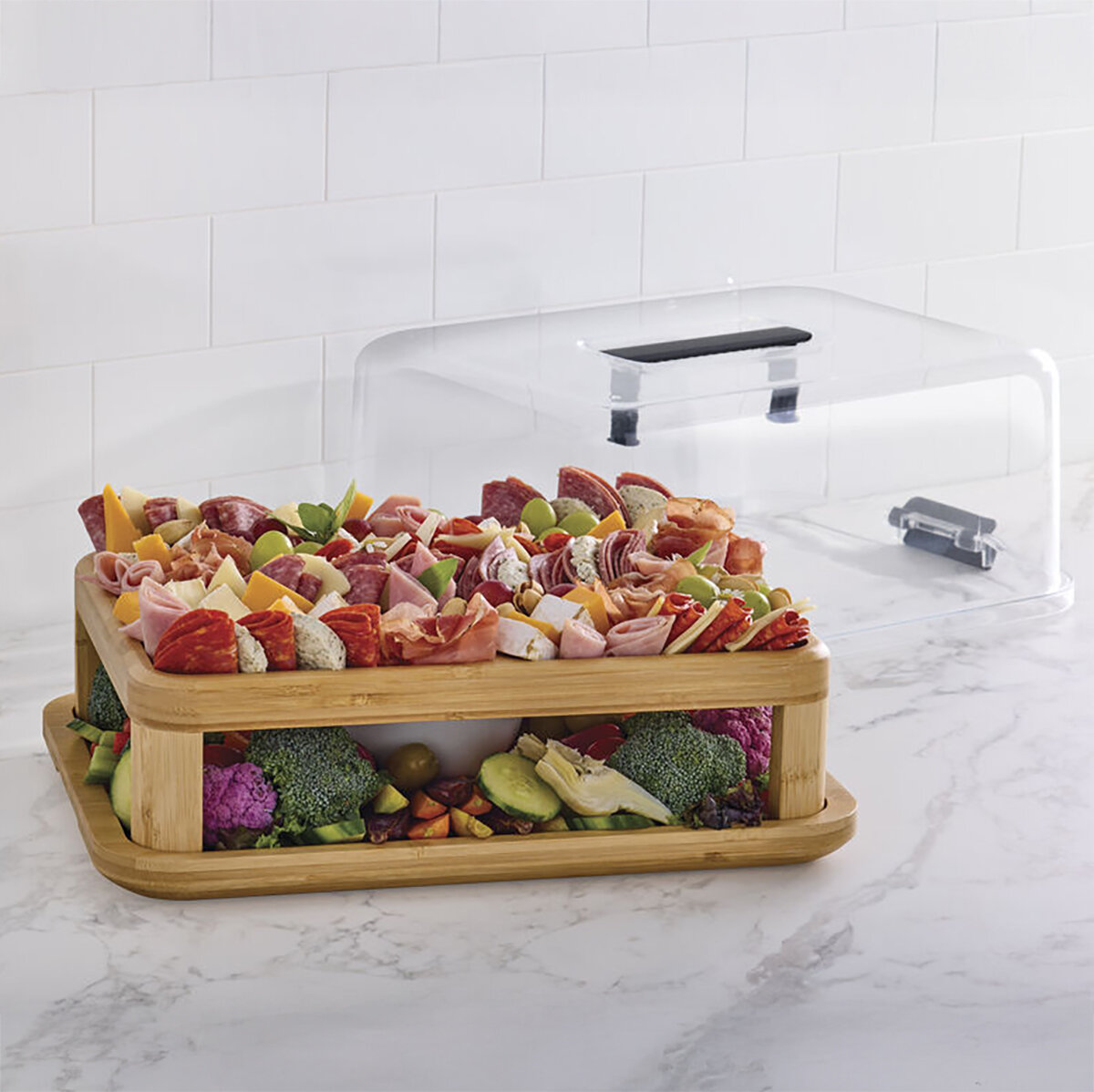 Sabatier Tabla para Servir de Dos Niveles con Tapa