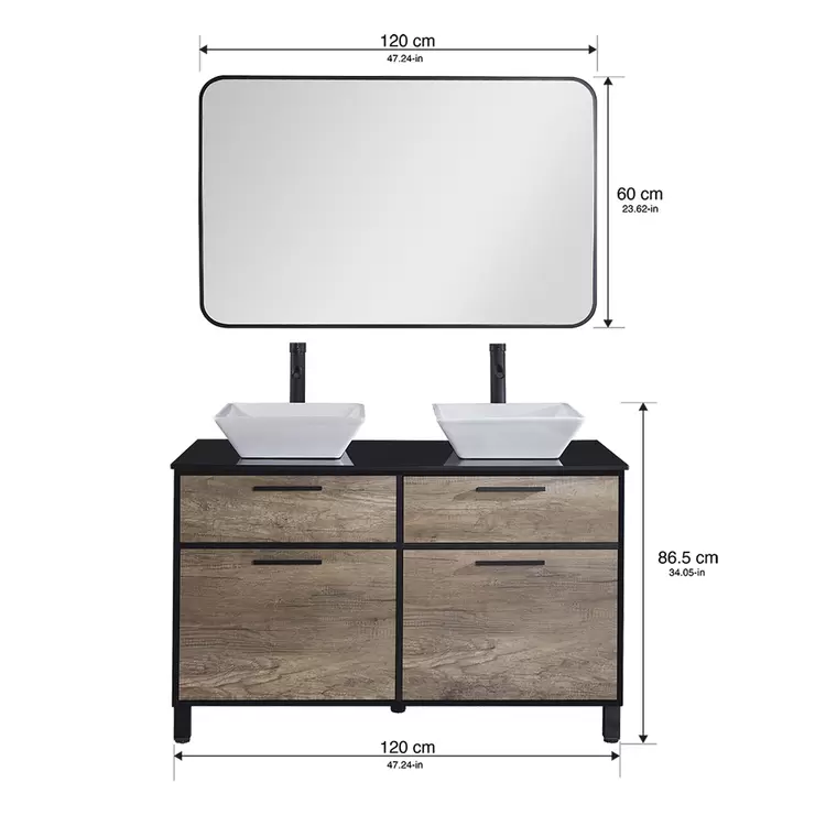 15West, Gabinete para Baño Doble Sedona 48"