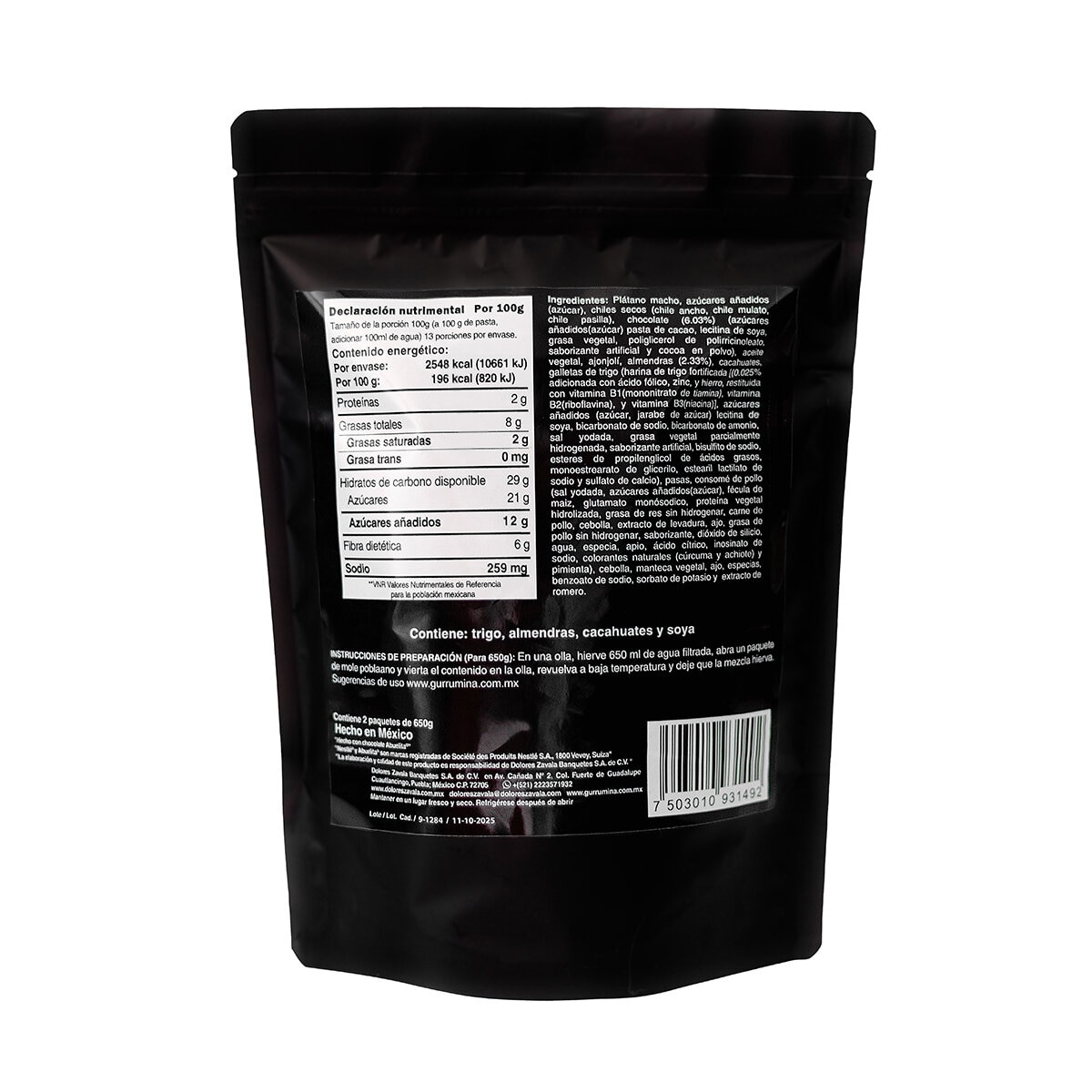 Gurrumina Mole Poblano en Pasta Almendrado 1.3 kg