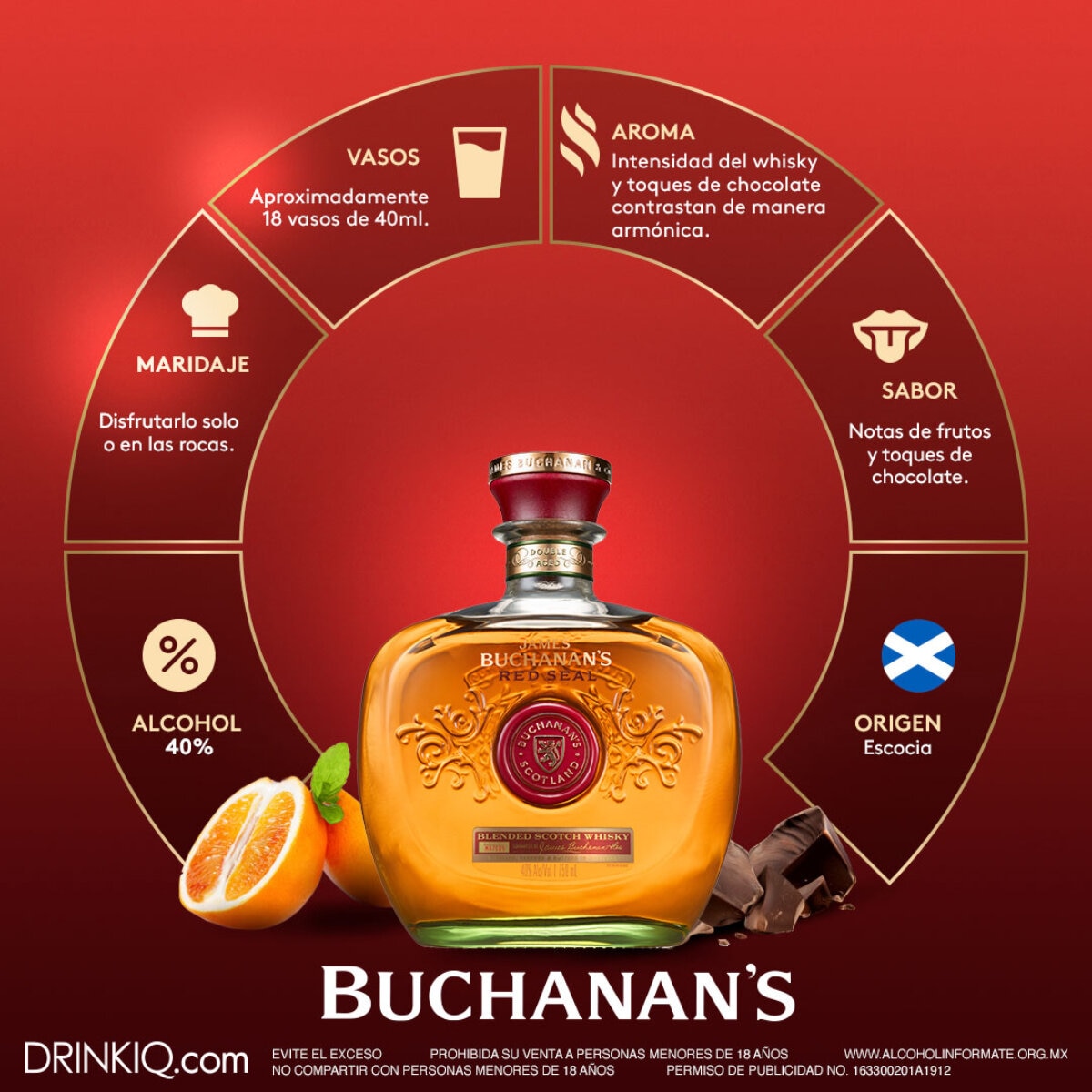 Whisky Buchanan's Red Seal Blended Scotch 750 ml