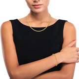 Pulsera para Dama, Oro Amarillo de 14K de 19cm Pulsera para Dama, Oro Amarillo de 14K de 19cm