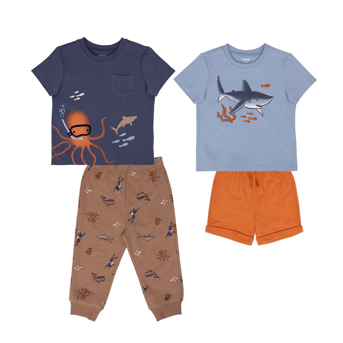 Pekkle Conjunto 4 piezas para Niños y Niñas Varias Tallas y Colores