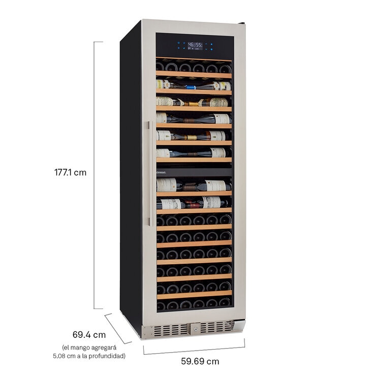 Wine Enthusiast Cava de Vinos 150 Botellas Gris