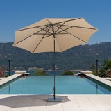 SunVilla, Sombrilla Redonda de 3m con Luz Solar LED, Color Beige
