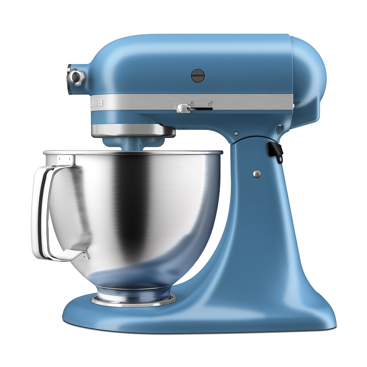 KitchenAid, Batidora Artisan Azul, Tazón de acero inoxidable pulido con asa, 4.7 L