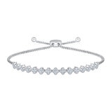 Pulsera Bolo de Diamantes 0.50ctw, Oro Blanco 14K