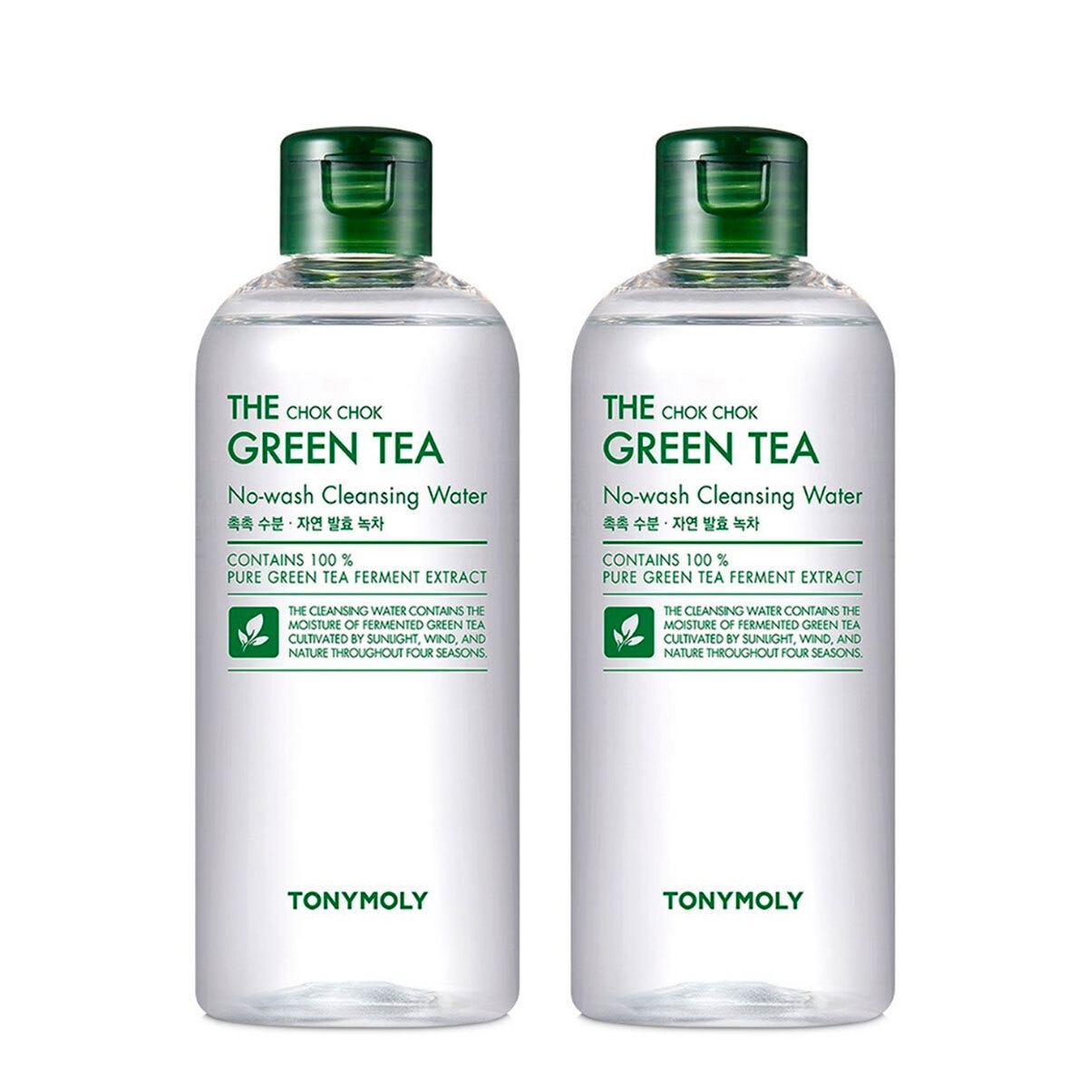 Agua Limpiadora Facial de Té Verde, Tony Moly, 2 piezas