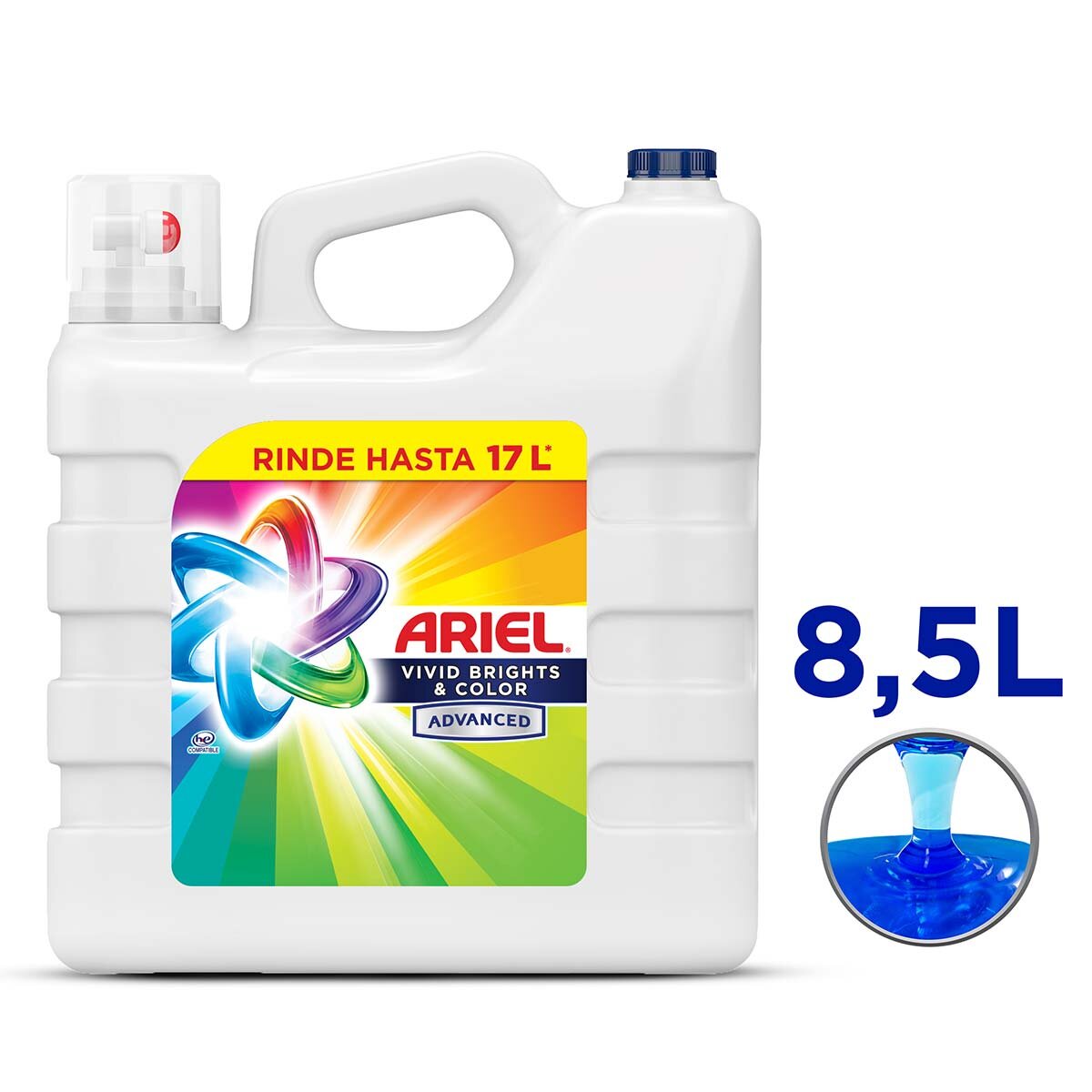 Ariel Vivid Brights & Color Detergente Líquido para Ropa 8.5 l