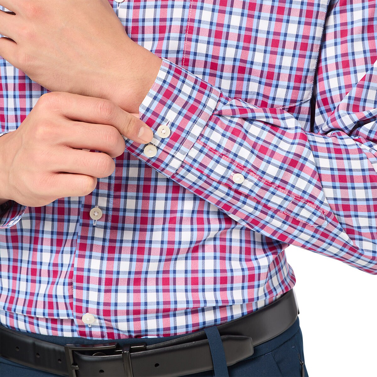 Kirkland Signature Camisa para Caballero Rojo Manga 15-15.5 Cuello 34/34