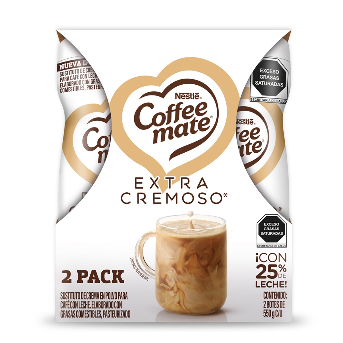 Coffee Mate Extra Cremoso Sustituto de Crema en polvo 2 pzas de 550 g