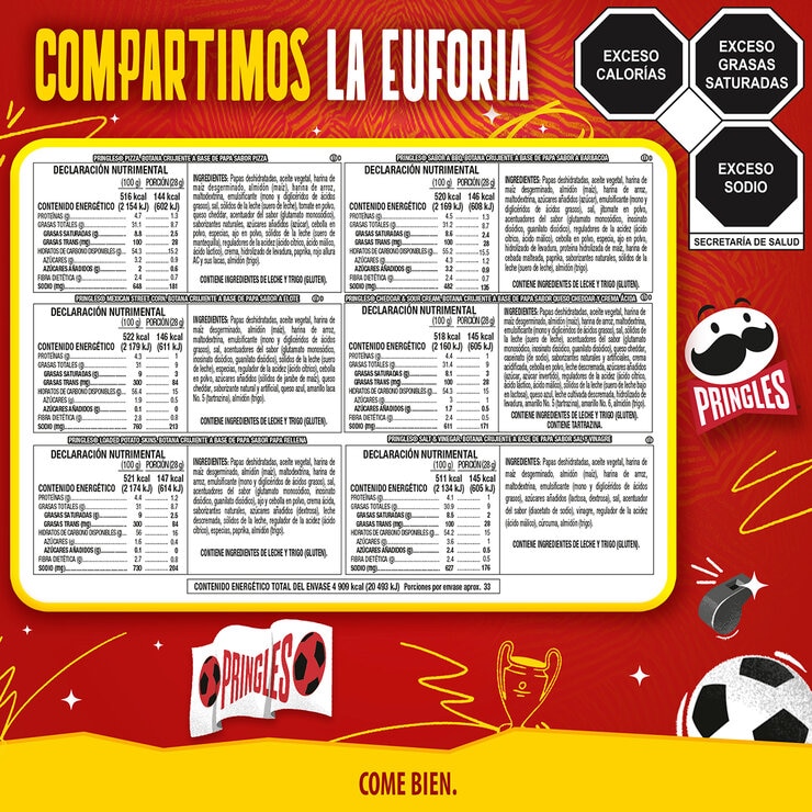 Pringles World Cup Papas Surtidas 6/158 g Pringles World Cup Papas Surtidas 6/158 g