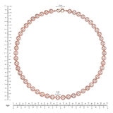 Collar de Perlas Cultivadas, 8.0-8.5mm, Oro Rosa de 14K