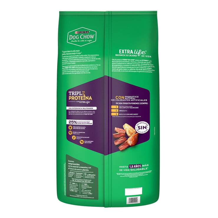 Dog Chow Alimento Para Perro Adulto Triple Proteína 18 kg