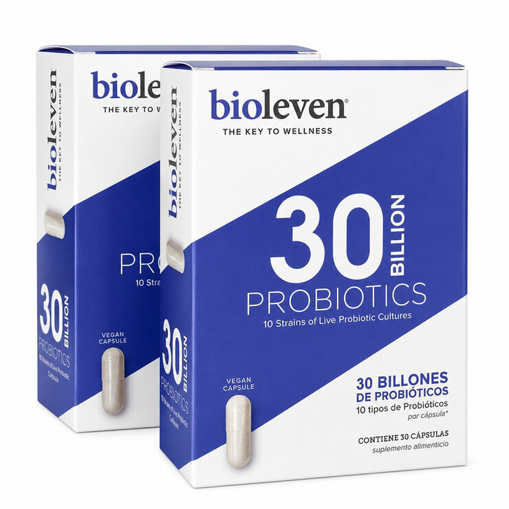 Bioleven Probióticos 30 Billones 2 Cajas de 30 Cápsulas c/u Bioleven Probióticos 30 Billones 2 Cajas de 30 Cápsulas c/u