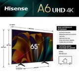 Hisense Pantalla 65" 4K UHD Smart TV