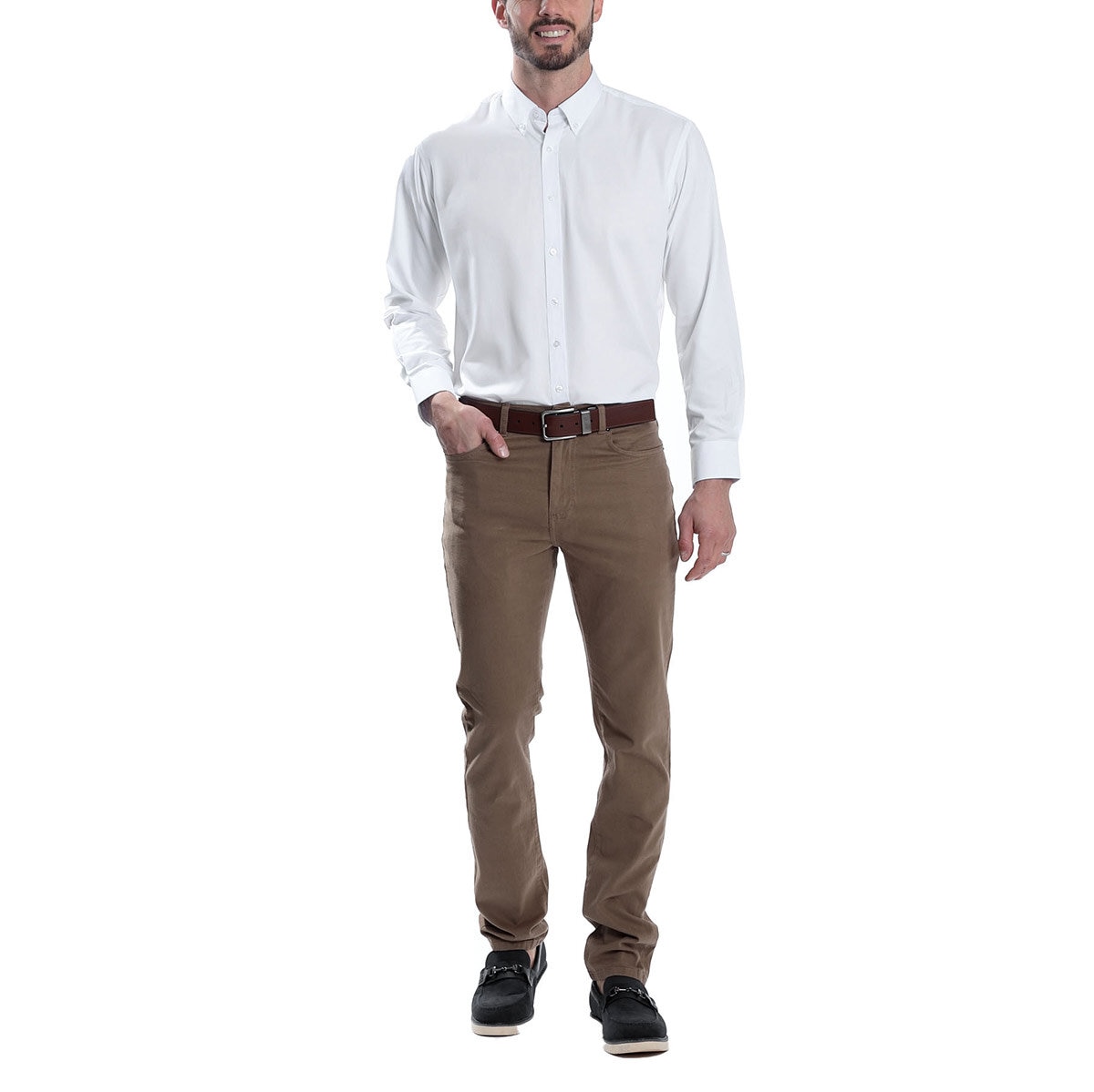 Chaps Camisa para Caballero Blanco Cuello 17/17.5 Manga 32/33